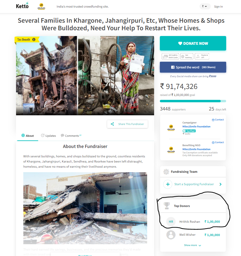 Did Hrithik Roshan fund Rohingya woman's rehabilitation? [internal image 1]